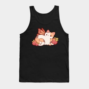 Fairy calico cat with strawberries Tank Top